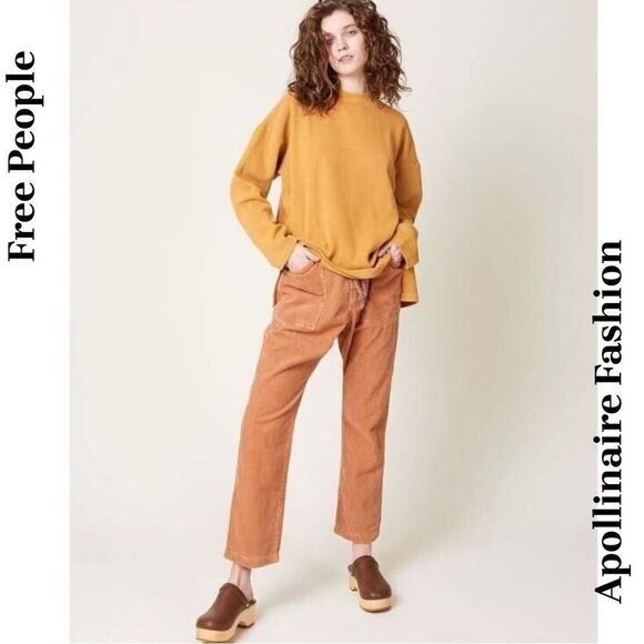 FREE PEOPLE BY DR COLLECTORS CORDUROY PANTS IN MAUVE MEDIUM NWT - Picture 1 of 6
